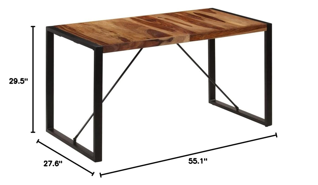 Square Solid Sheesham Wood Dining Table J358820