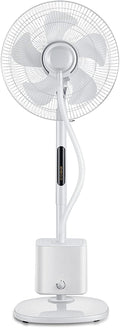 Oscillating Misting Pedestal Fan with Remote Control, 3-Speed, 3 L Water Tank, 16-inch, White B9009