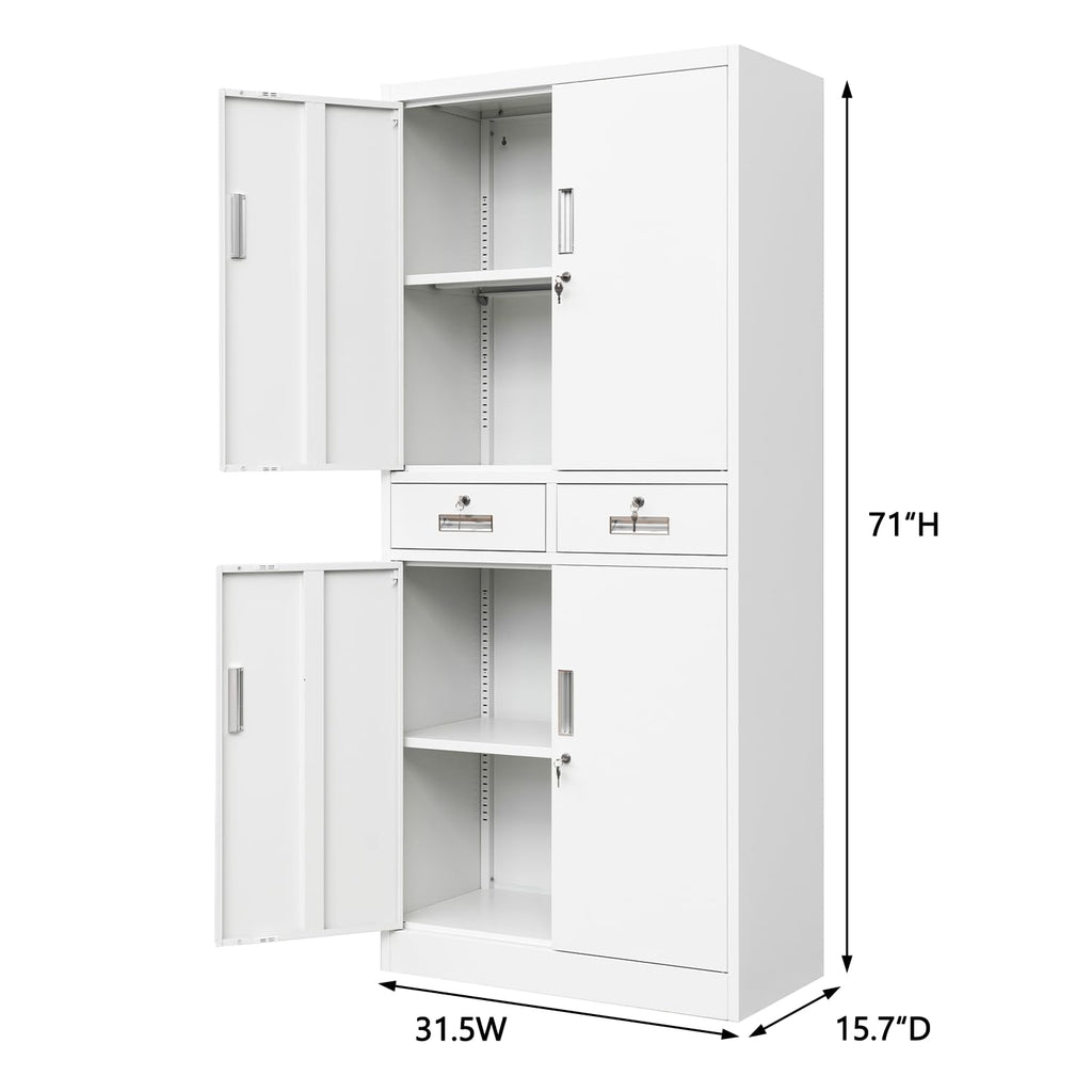 Metal Storage Cabinet with Adjustable Shelves and Drawers A8391