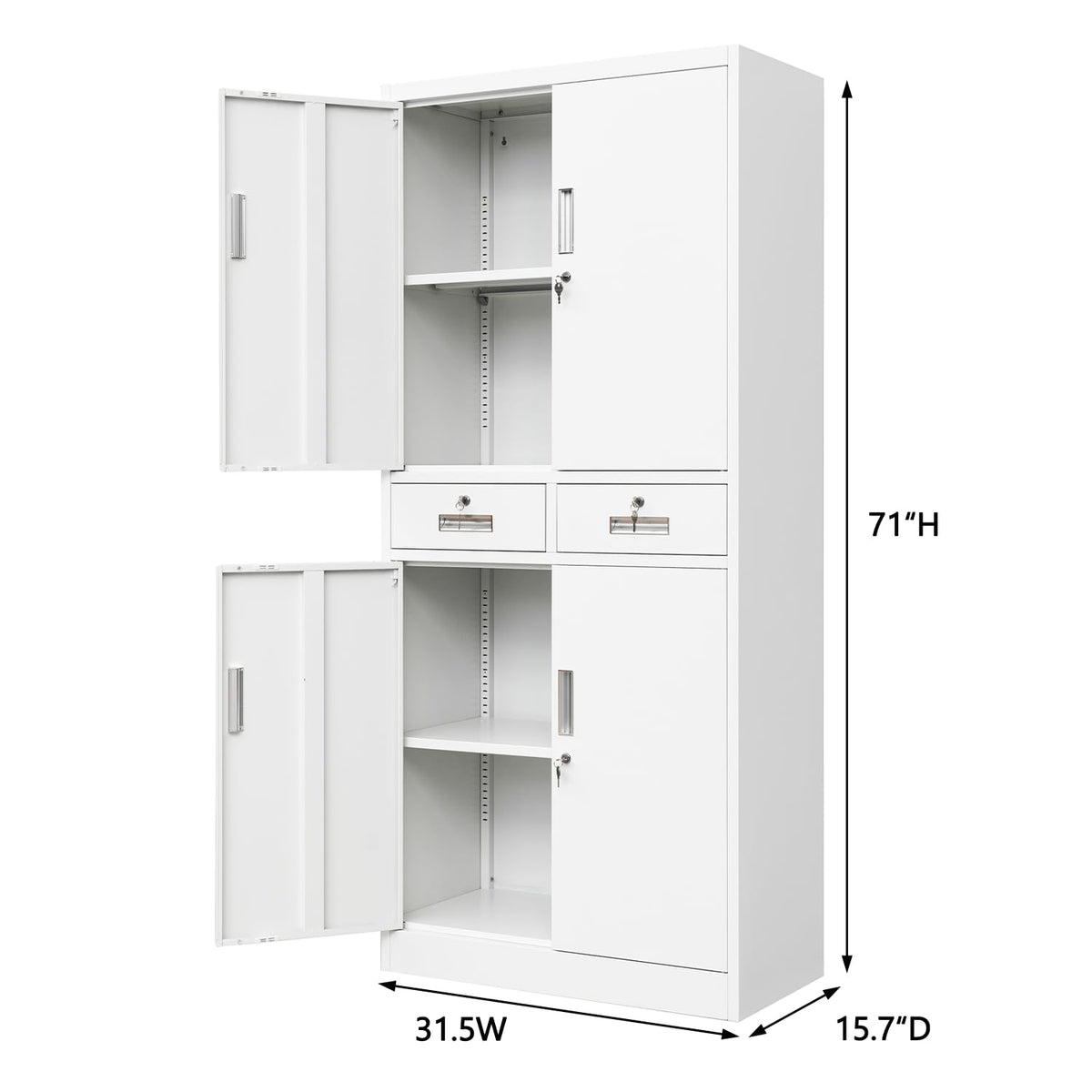 Metal Storage Cabinet with Adjustable Shelves and Drawers A8391