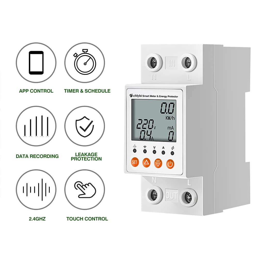 63A Single-Phase WiFi Energy Meter with LCD A197