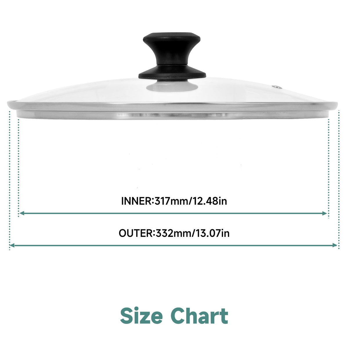 13 In Tempered Glass Lid for Cookware Y90009