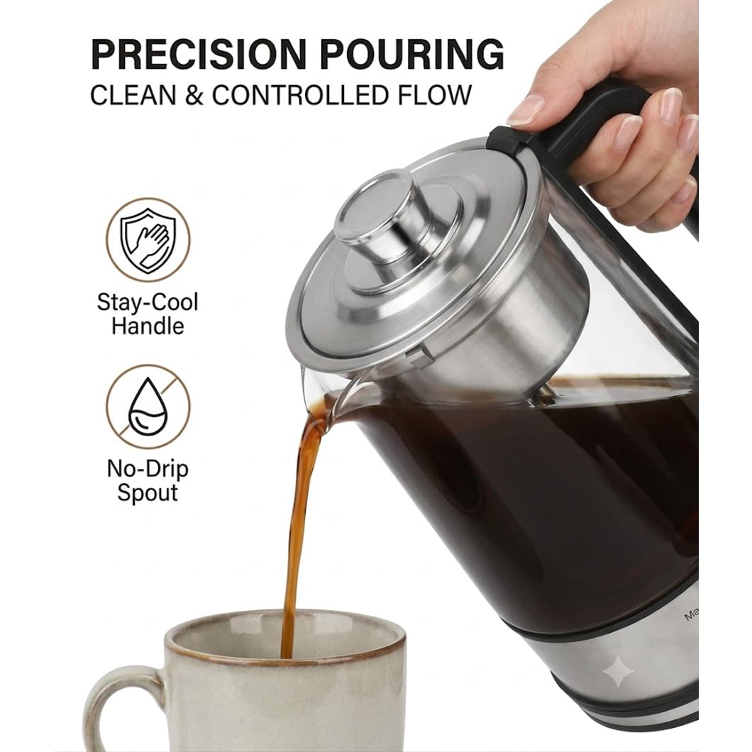10-Cup Borosilicate Glass Electric Percolator Coffee Pot Y52388