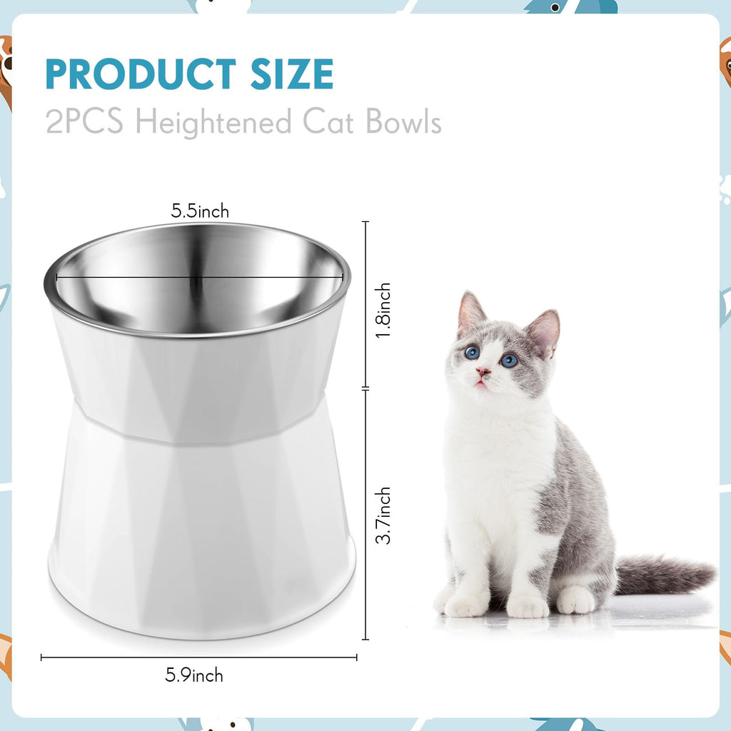 2 Pcs Elevated Cat Bowls D4811
