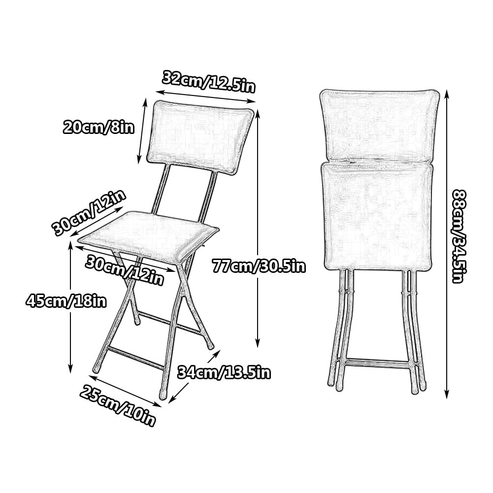 Foldable Counter Height Stool with Backrest D9373