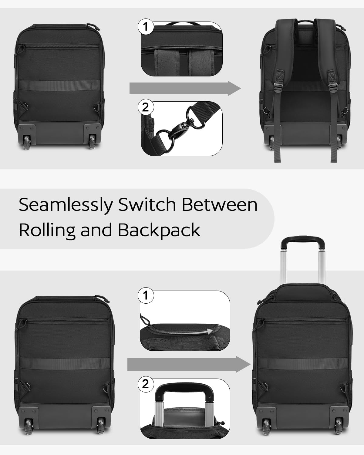 Rolling Wheeled Laptop Backpack M3690