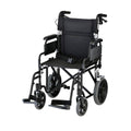 Lightweight Transport Chair with Locking Hand Brakes, Black B800