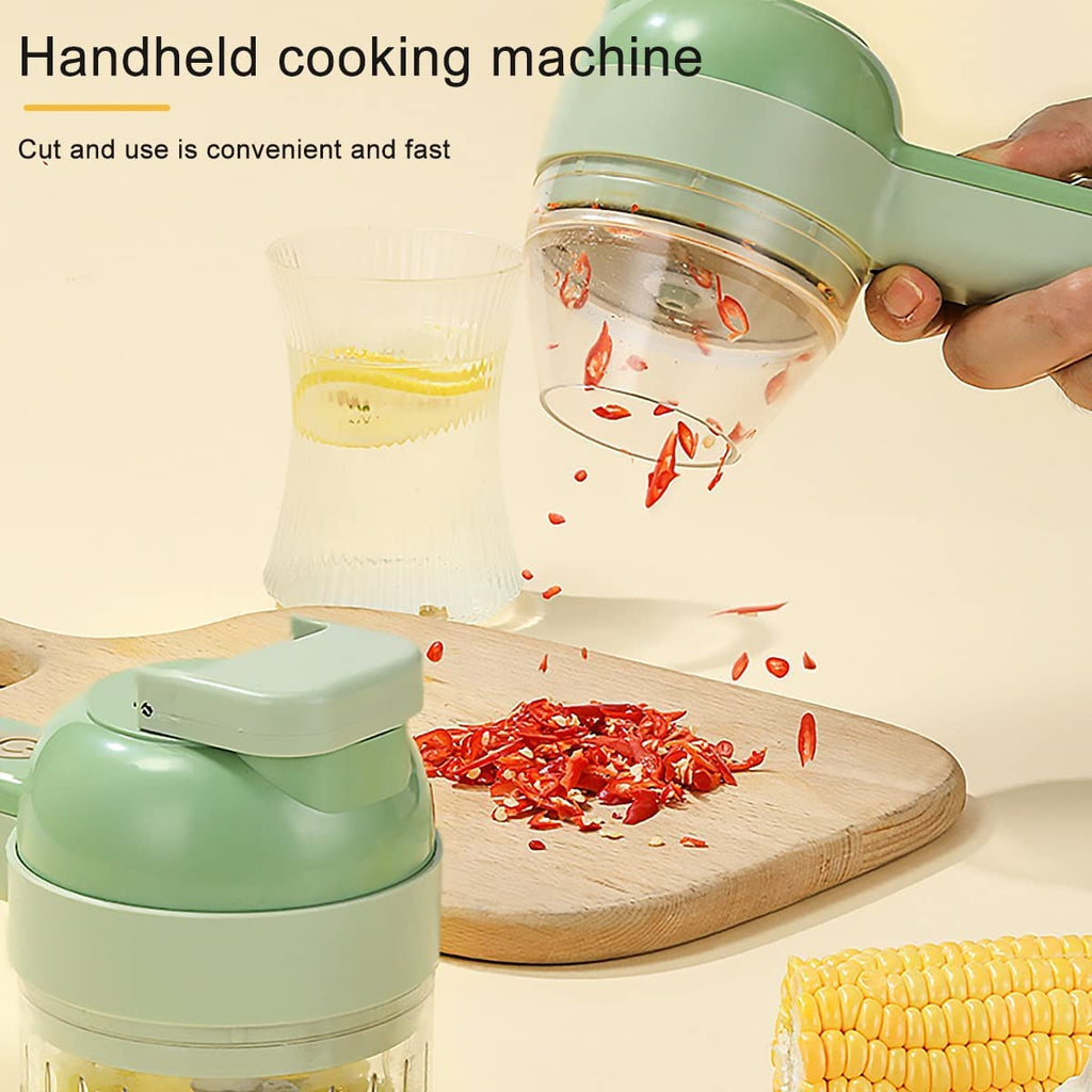 4 in 1 Handheld Electric Vegetable Cutter Set USB Rechargeable E495504