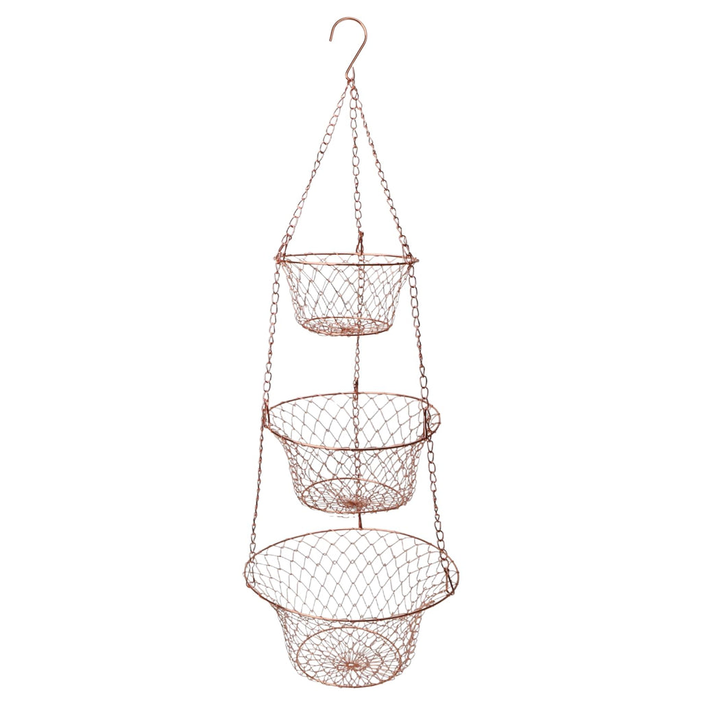 3 Tier Heavy Duty Wire Fruit and Vegetable Basket with Hooks Y871