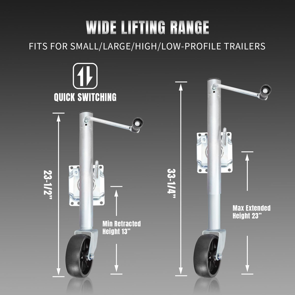 1000 lbs Trailer Jack with Wheel C437