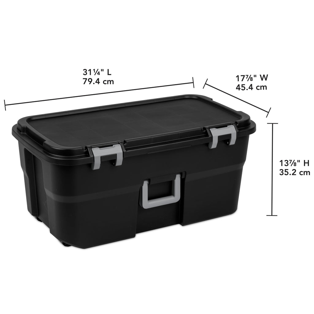 22 Gallon Lockable Wheeled Plastic Storage Trunk T191