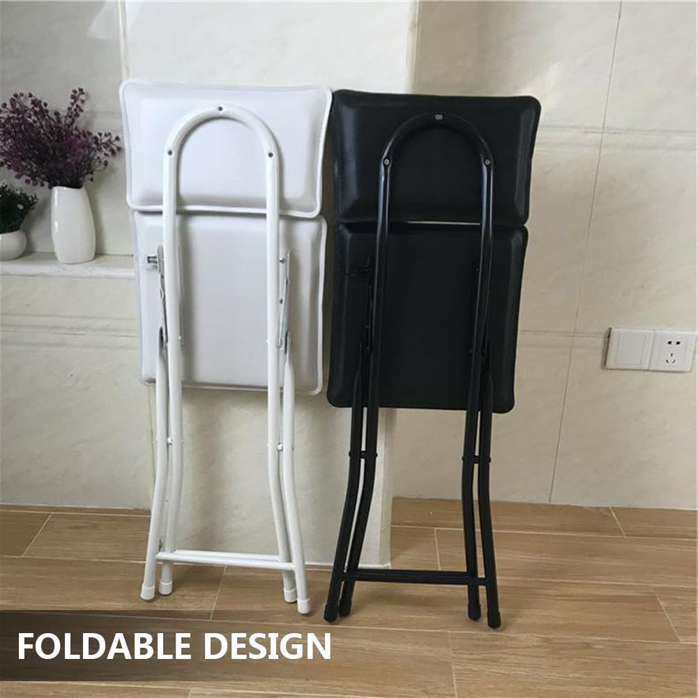 Foldable Counter Height Stool with Backrest D9373