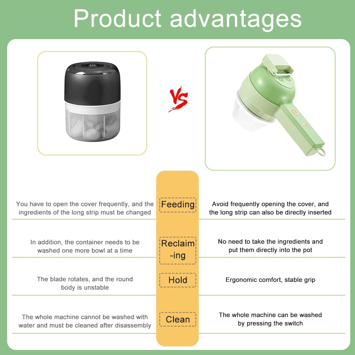 4 in 1 Handheld Electric Vegetable Cutter Set USB Rechargeable E495504