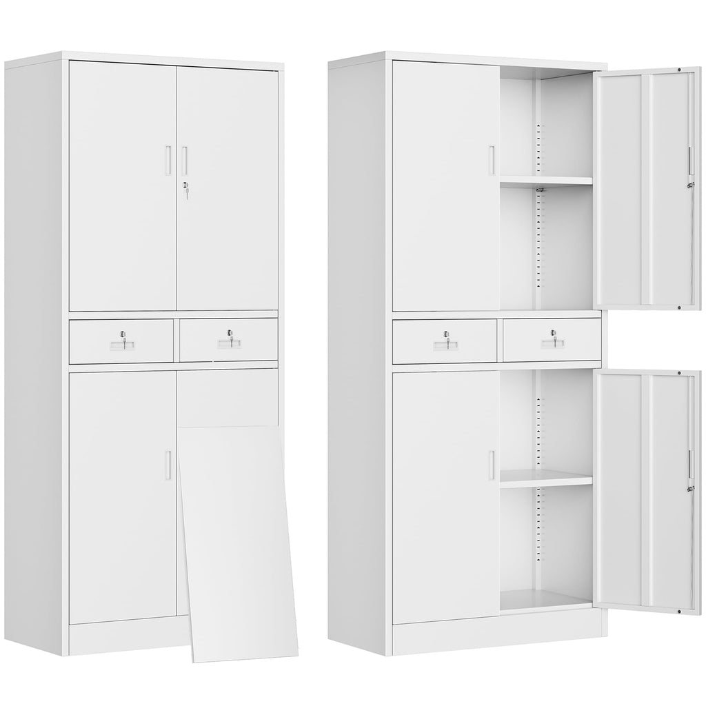 Metal Storage Cabinet with Adjustable Shelves and Drawers A8391