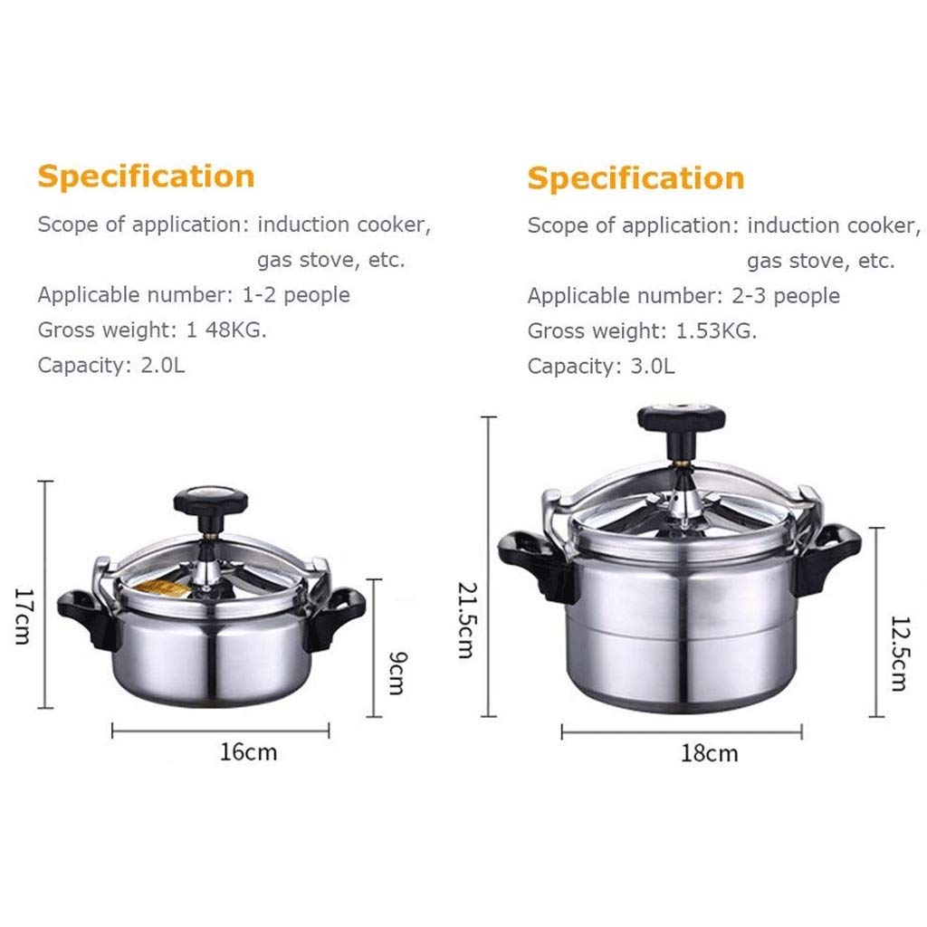 Aluminum Pressure Cooker, Non-Stick Pan, Soup Pot, Skillet, 2L O244