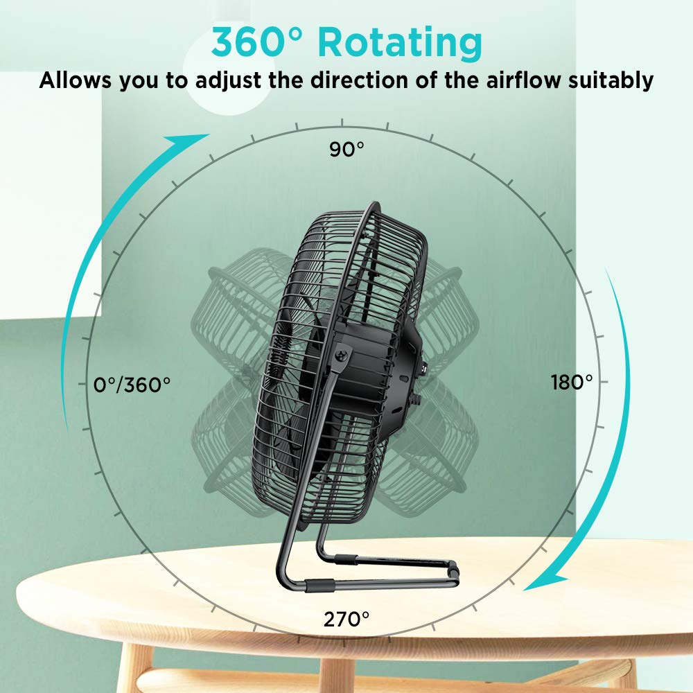 9 Inch USB Powered Desk Fan with Metal Frame N4746