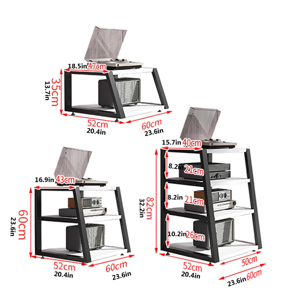 Black Corner Media Stand with Shelves N17853