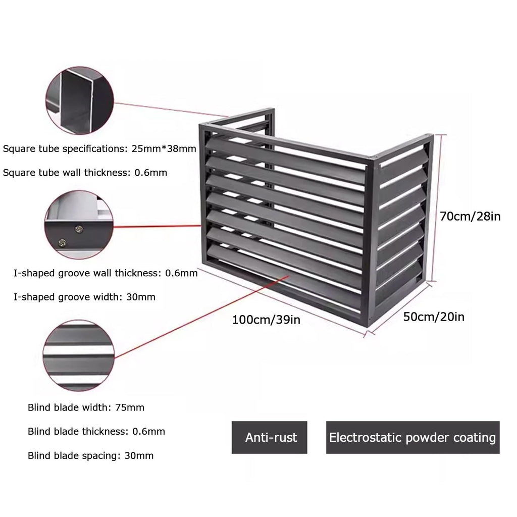 Aluminum Alloy Air Conditioner Fence 4 Panels Brown A677