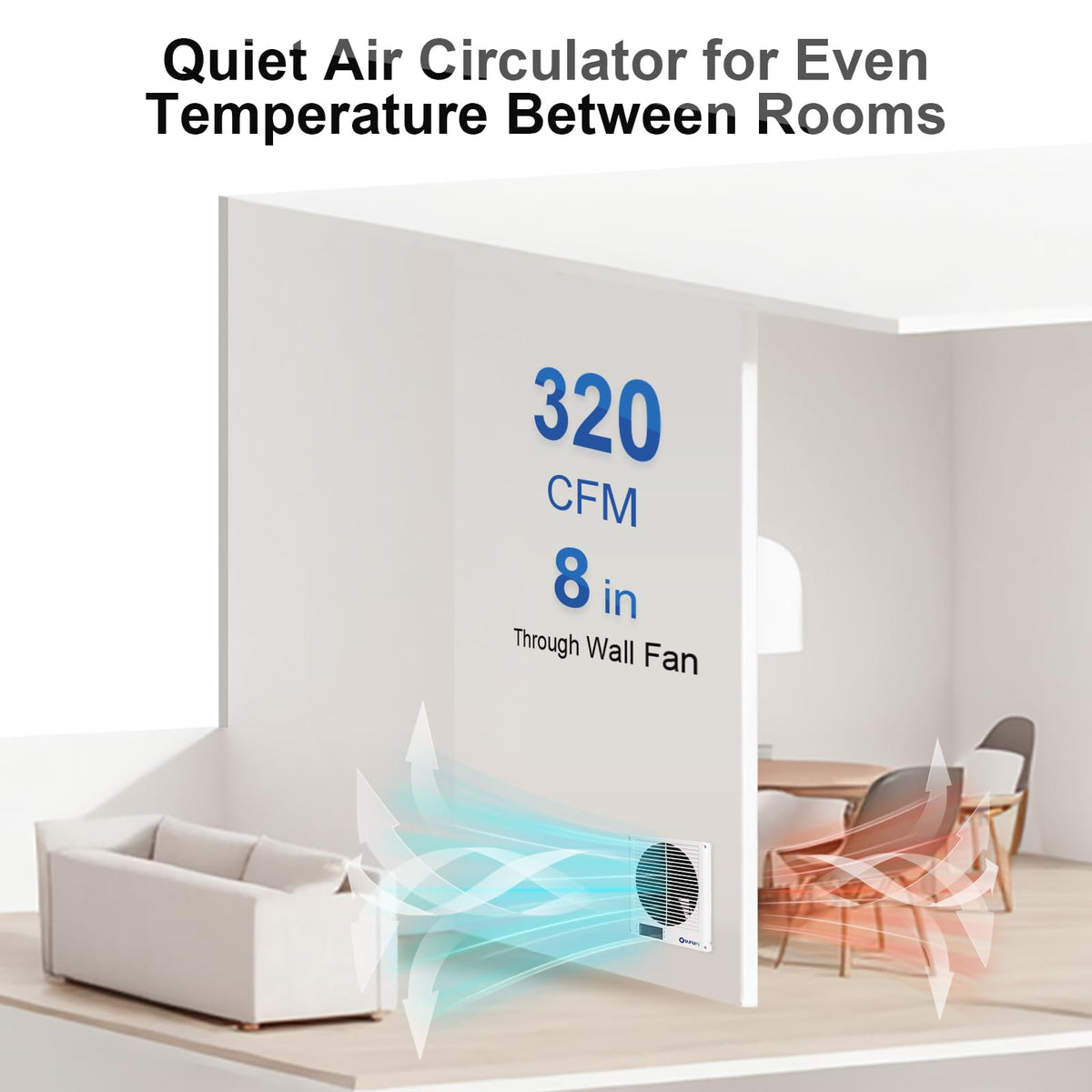 8" Reversible Through Wall Fan with Remote E79775