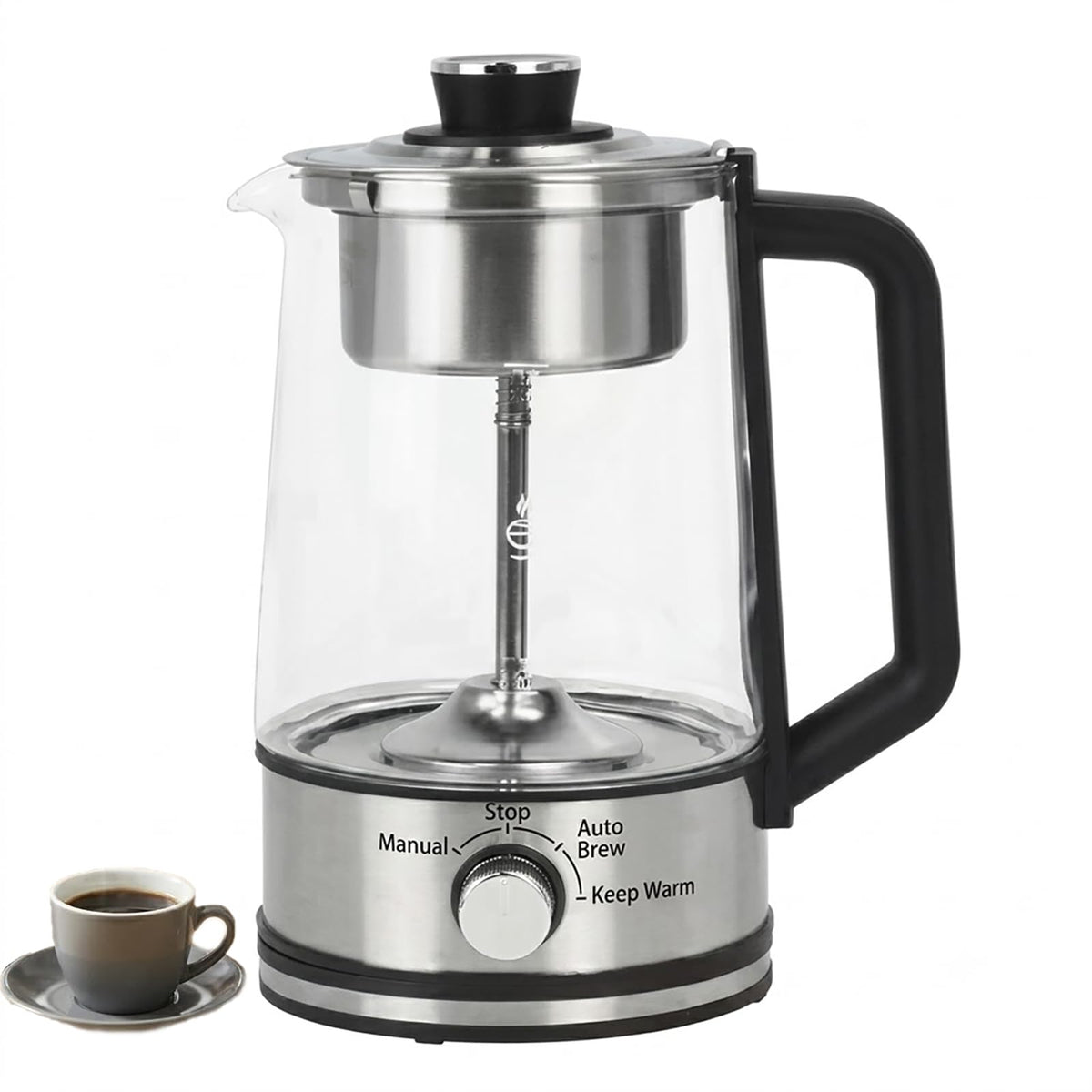 10-Cup Borosilicate Glass Electric Percolator Coffee Pot Y52388
