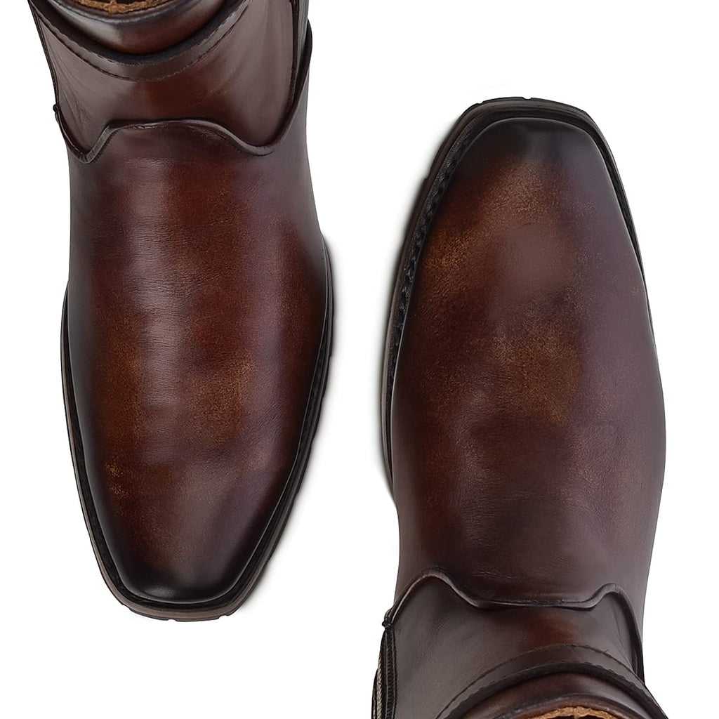 Bovine Leather Boot with Zipper E975345