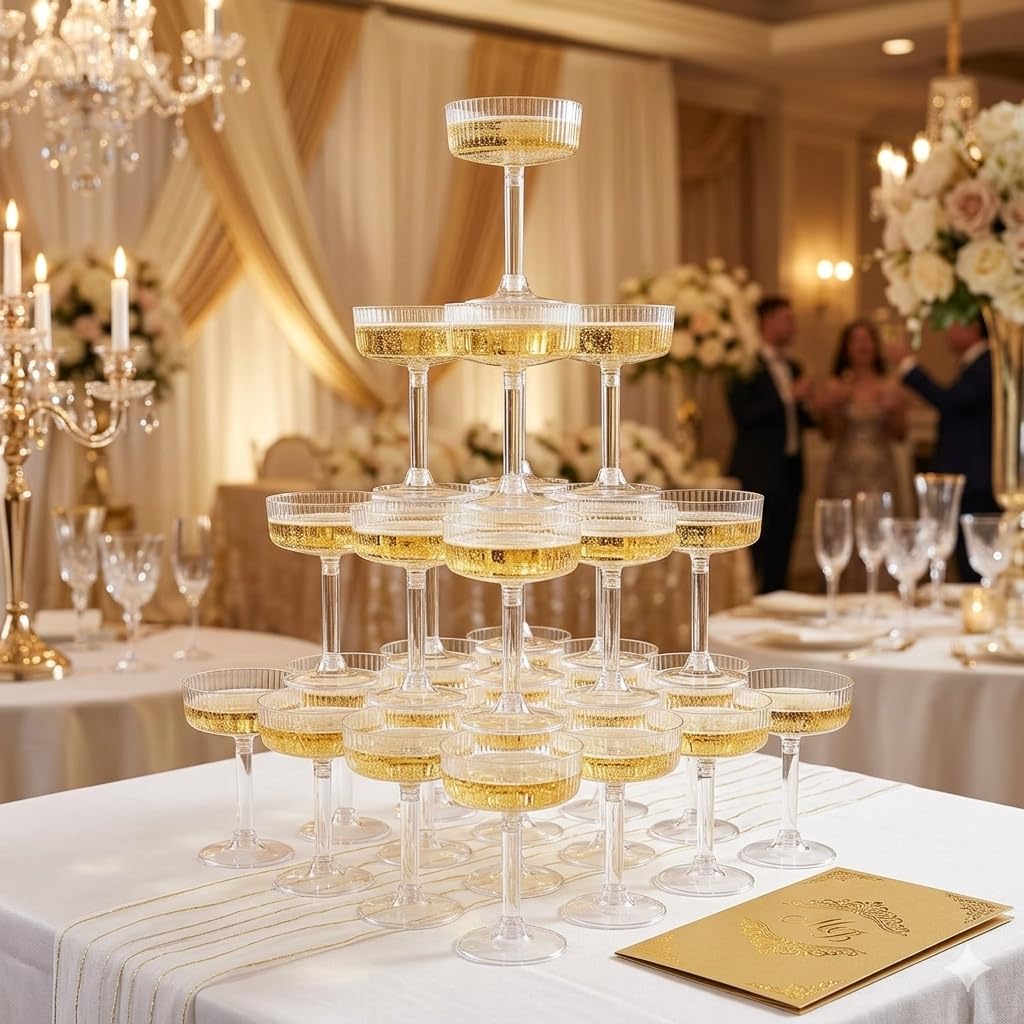 24 Pack 6oz Plastic Martini Glasses A439076