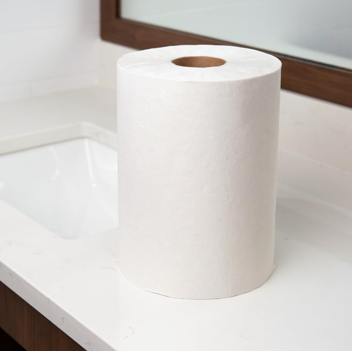 White 1-Ply Hardwound Paper Towels, 6 Rolls T33254