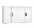 White Wall Cabinet with Adjustable Shelves and 4 Doors T81849