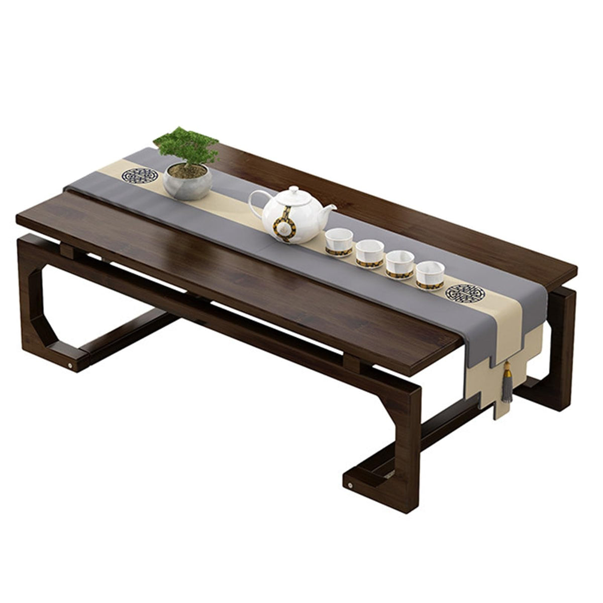 Japanese Floor Table Solid Wood 100x55x30cm T166