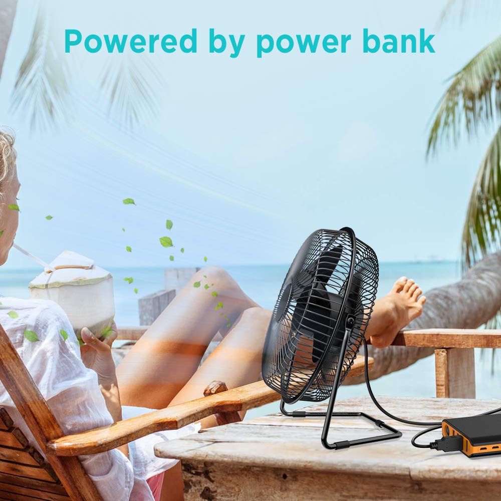 9 Inch USB Powered Desk Fan with Metal Frame N4746