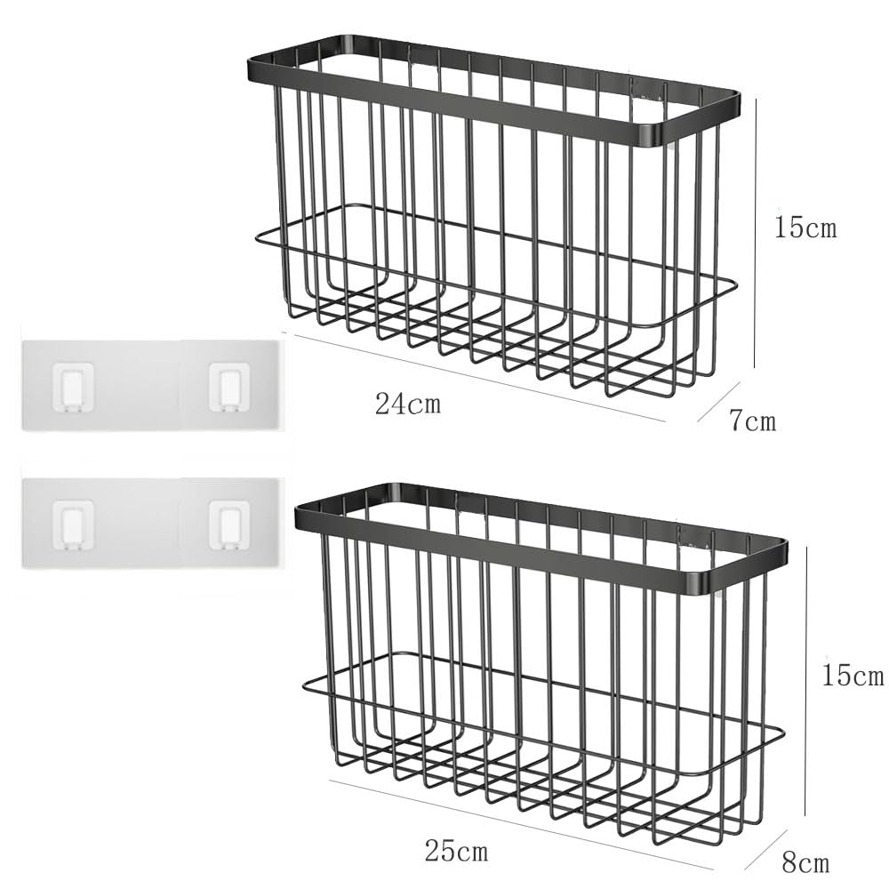 Self Adhesive Wall Mounted Storage Box (Black) T323894