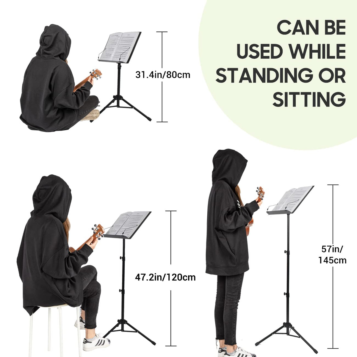 Adjustable Metal Sheet Music Stand with Carry Bag S93646