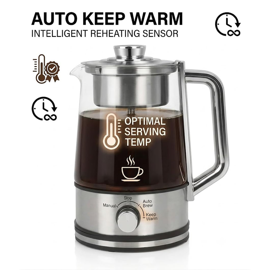 10-Cup Borosilicate Glass Electric Percolator Coffee Pot Y52388