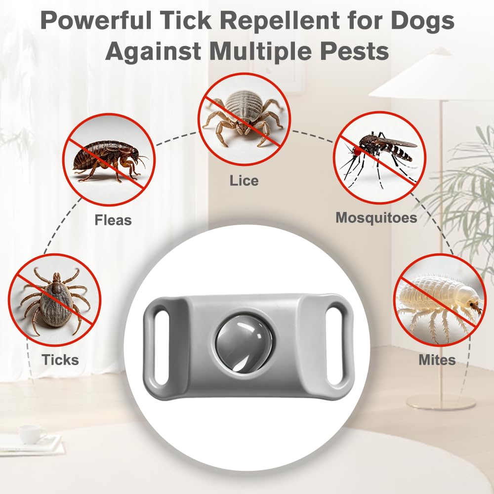 Flea and Tick Pendant for Dogs with 2 Silicone Buckles 4 Refills L807764