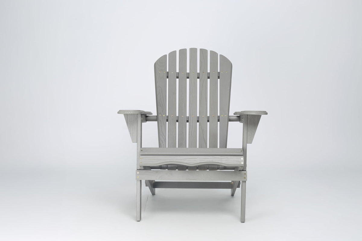 Wood Lounge Patio Chair Set of 2, Folding Adirondack Chairs, Solid Cedar Wood K63539