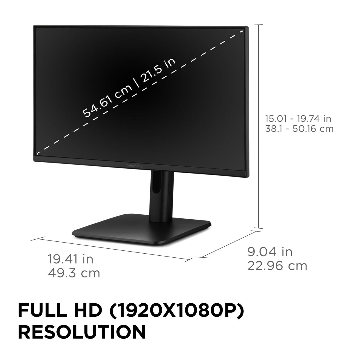 22 Inch 1080p VA Monitor with HDMI DisplayPort VGA USB S86211