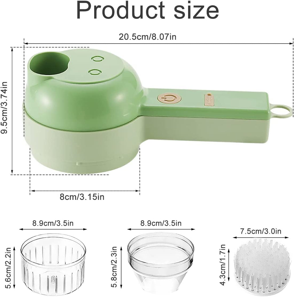 4 in 1 Handheld Electric Vegetable Cutter Set USB Rechargeable E495504