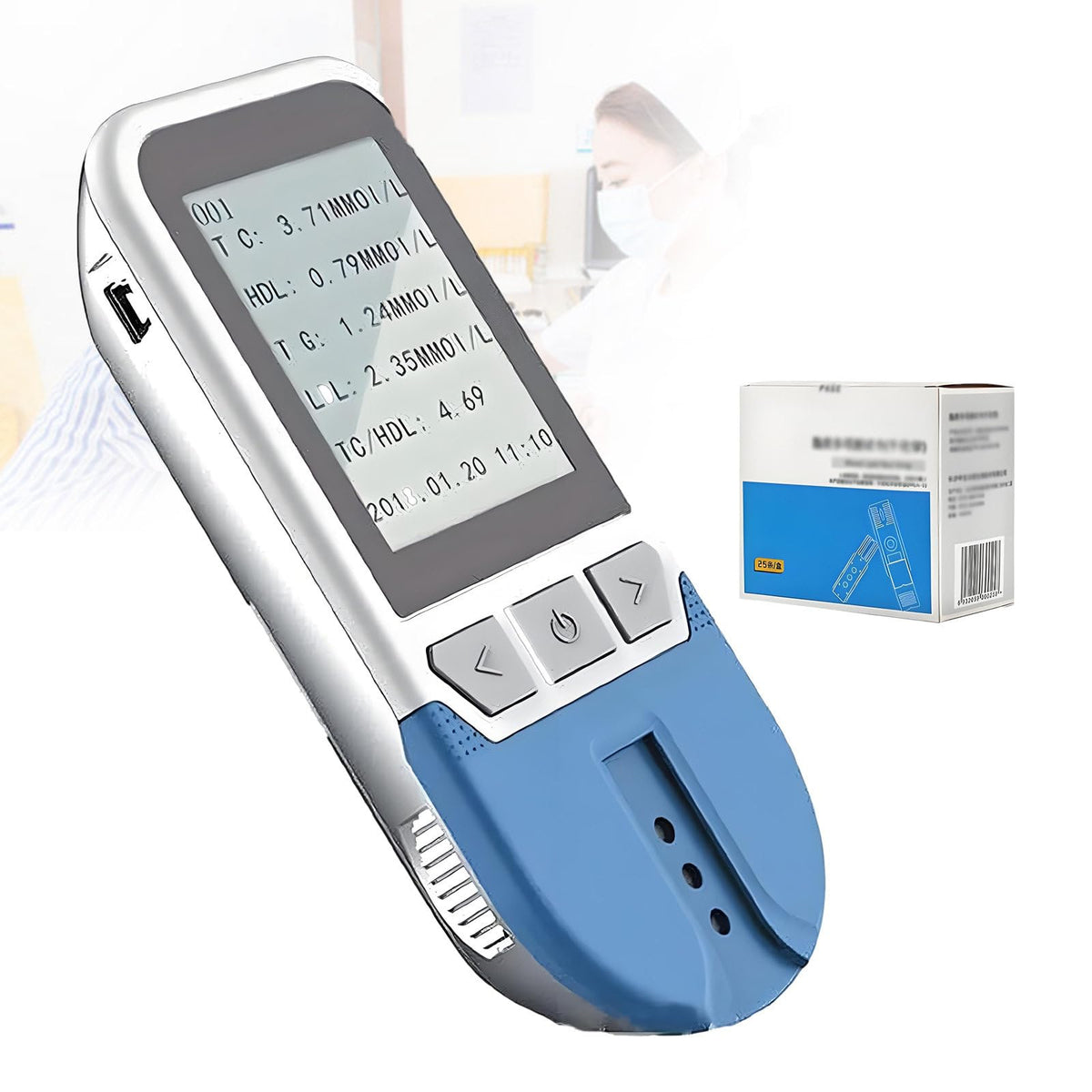 5 in 1 Lipid Test Meter Cholesterol Monitor Kit with 25 Strips R63346