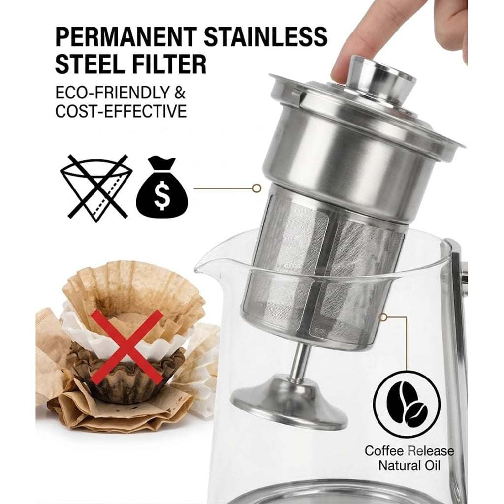 10-Cup Borosilicate Glass Electric Percolator Coffee Pot Y52388