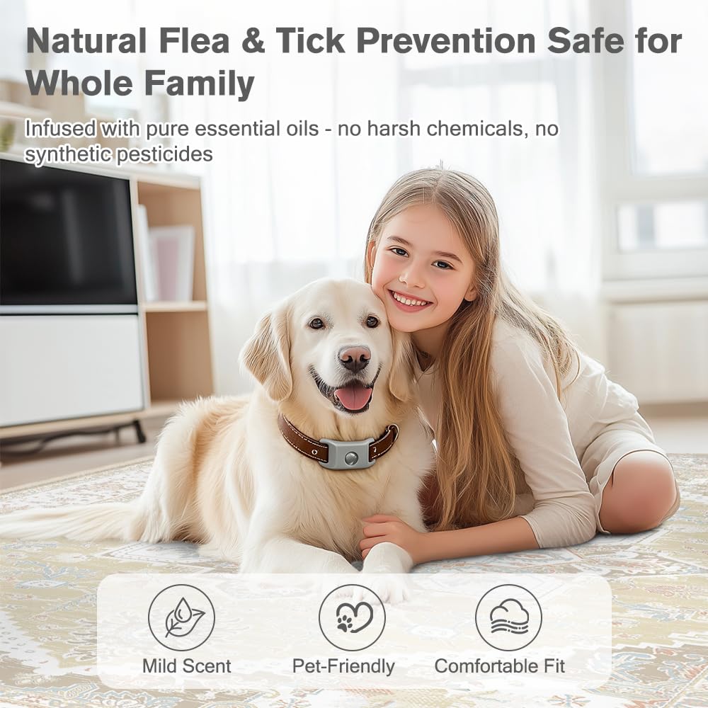 Flea and Tick Pendant for Dogs with 2 Silicone Buckles 4 Refills L807764
