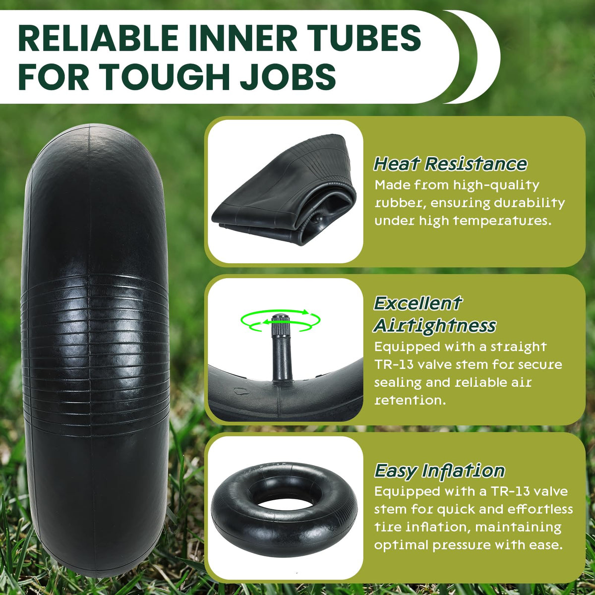 2 Pack 15 x 6.00-6" Inner Tubes with TR-13 Valve Stem N1823