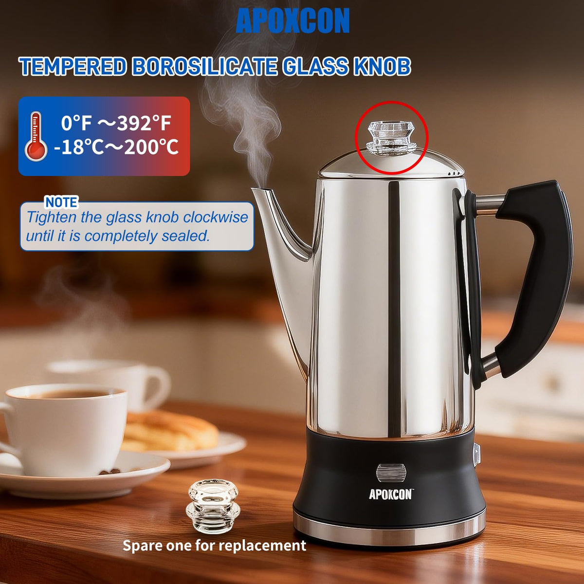 12 Cup Stainless Steel Electric Coffee Percolator L644858