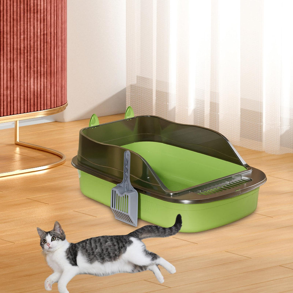 Green Semi Closed Sifting Cat Litter Box Z812