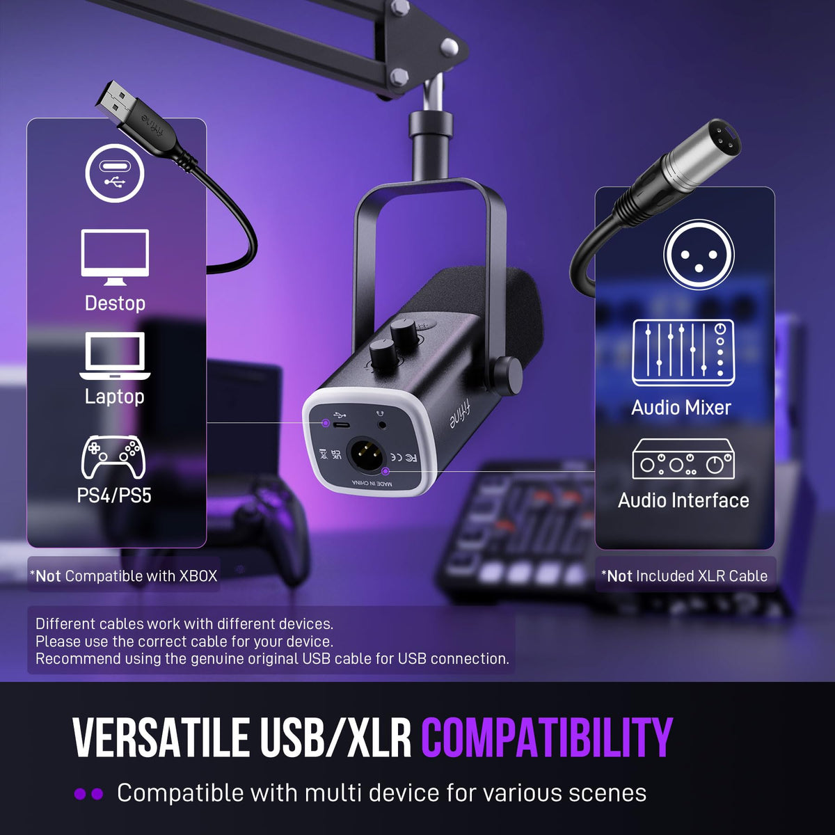 Dynamic XLR/USB Gaming Microphone Set J368612