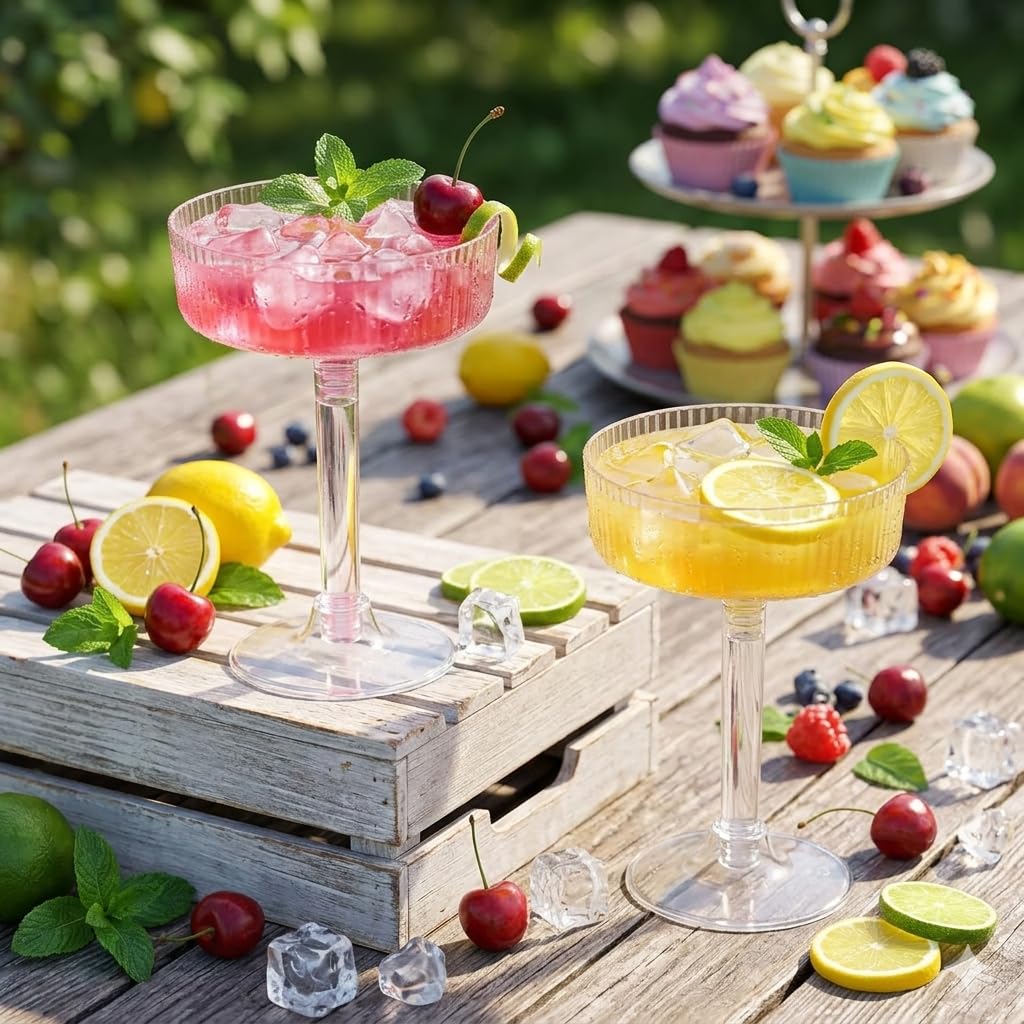 24 Pack 6oz Plastic Martini Glasses A439076