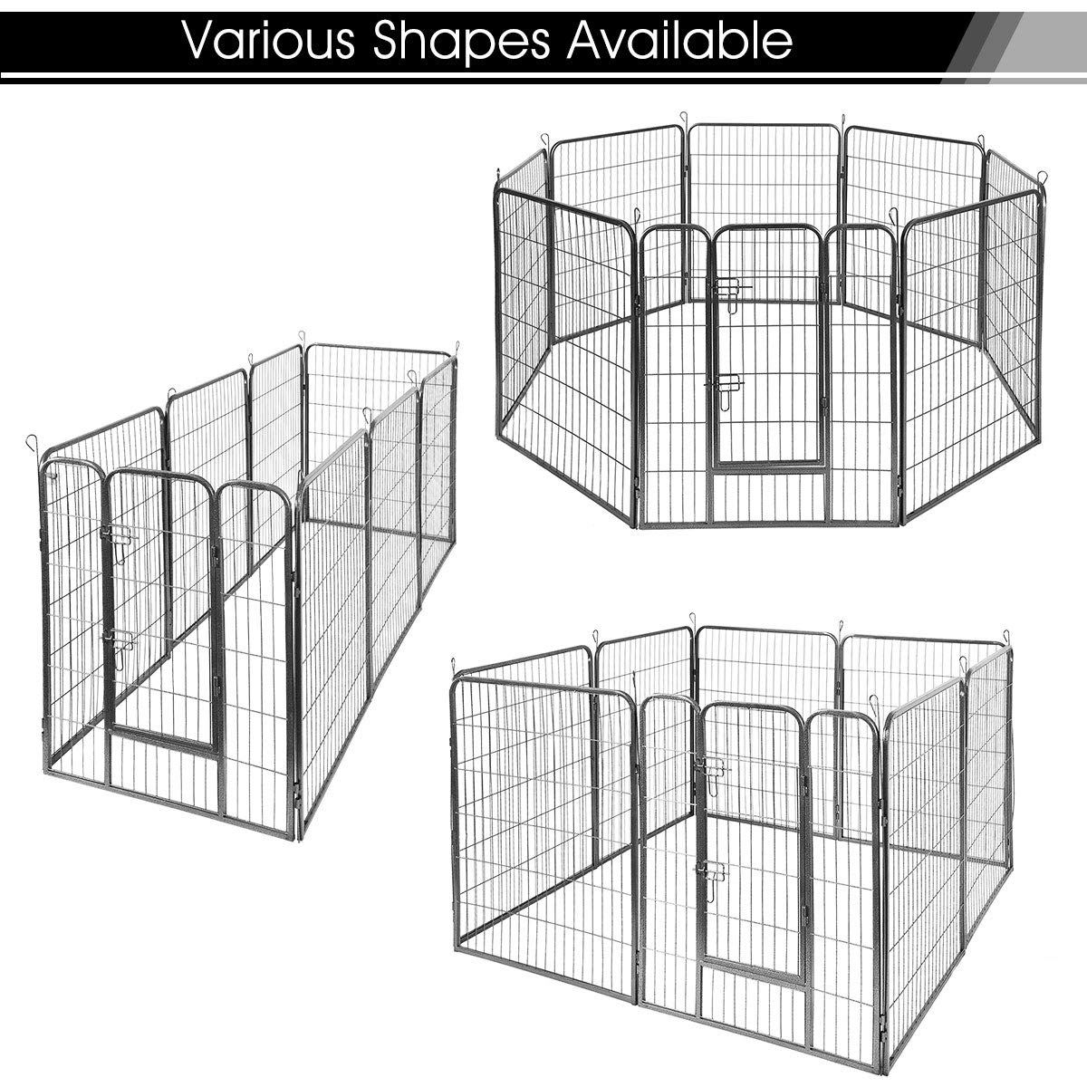 16 Panel Metal Pet Playpen with Door P19574