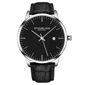 Men's 40mm Ultra Slim Leather Strap Quartz Analog Dress Watch V93742