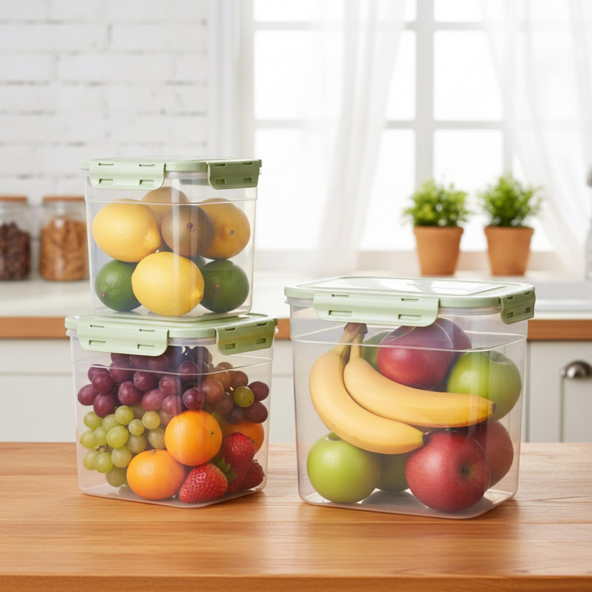 6 Pcs Dog and Cat Food Storage Containers with 2 Scoops G436155
