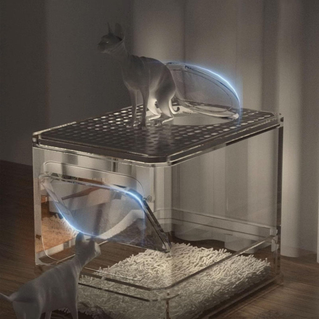 Foldable Cat Litter Box with Lid and Shovel I45493