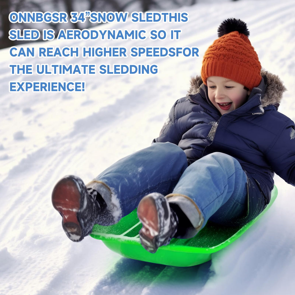 35 inch Plastic Snow Sled with Leash E467189